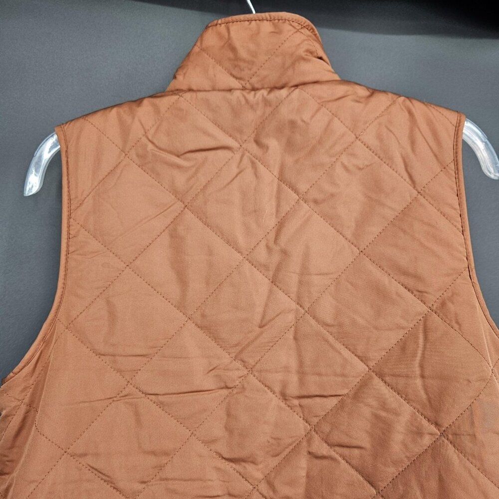Thread Supply Vest Womens Small Rust Brown Quilt Sherpa Fleece Zip Reversible - Picture 7 of 13